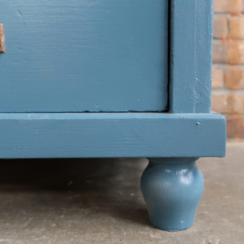 Brocante blauwe vitrinekast - Afbeelding 11