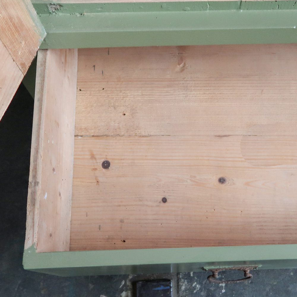 Brocante groene vitrinekast - Afbeelding 4