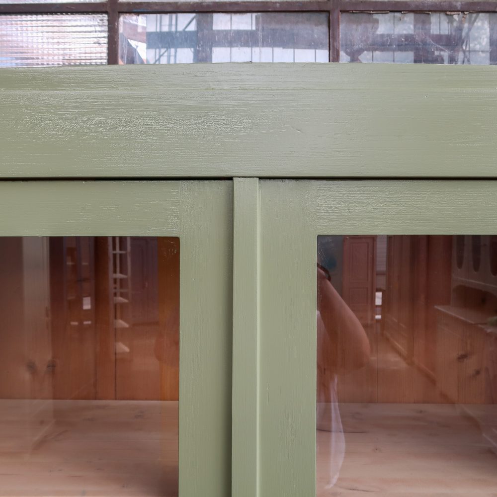 Brocante groene vitrinekast - Afbeelding 5