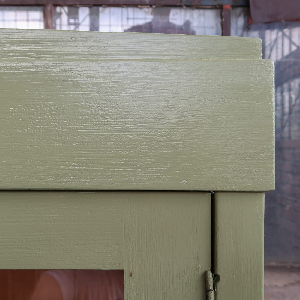 Brocante groene vitrinekast - Afbeelding 7