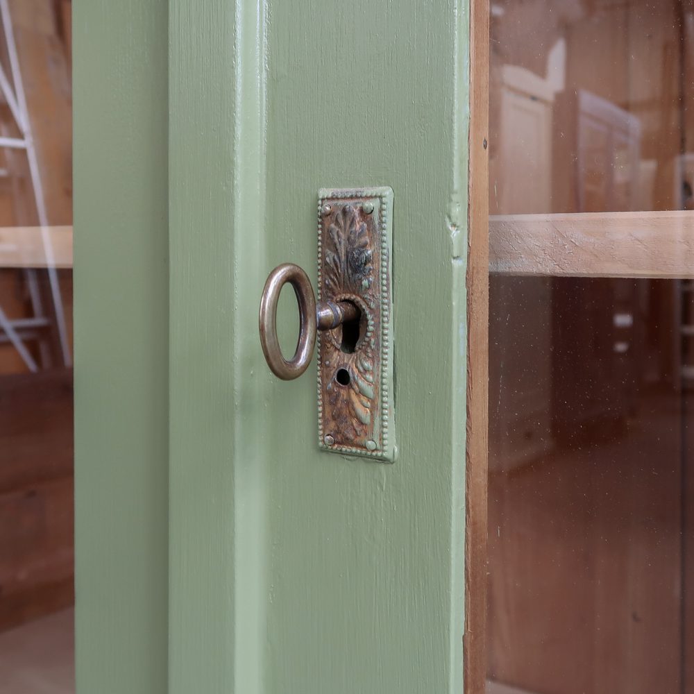 Brocante groene vitrinekast - Afbeelding 8
