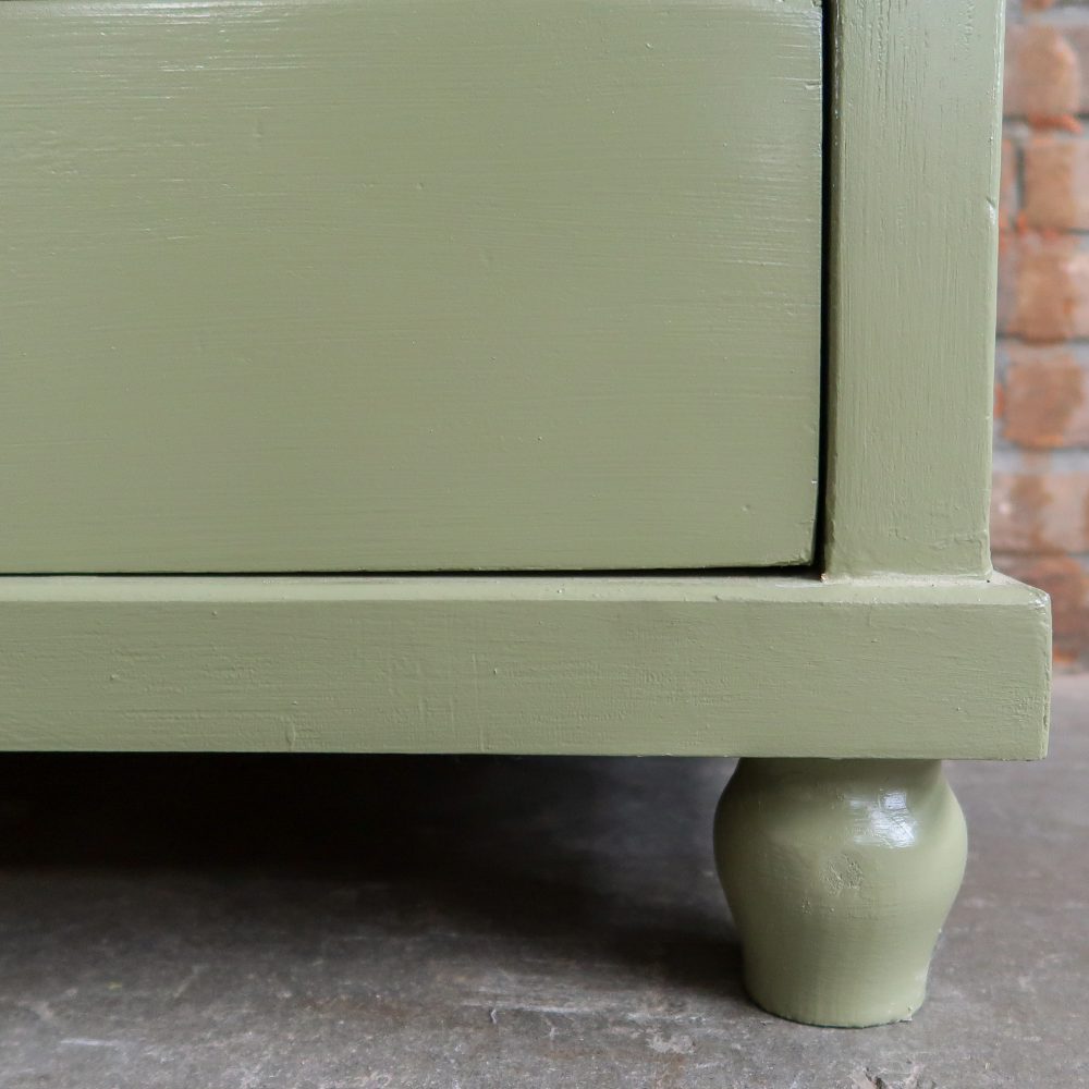 Brocante groene vitrinekast - Afbeelding 11