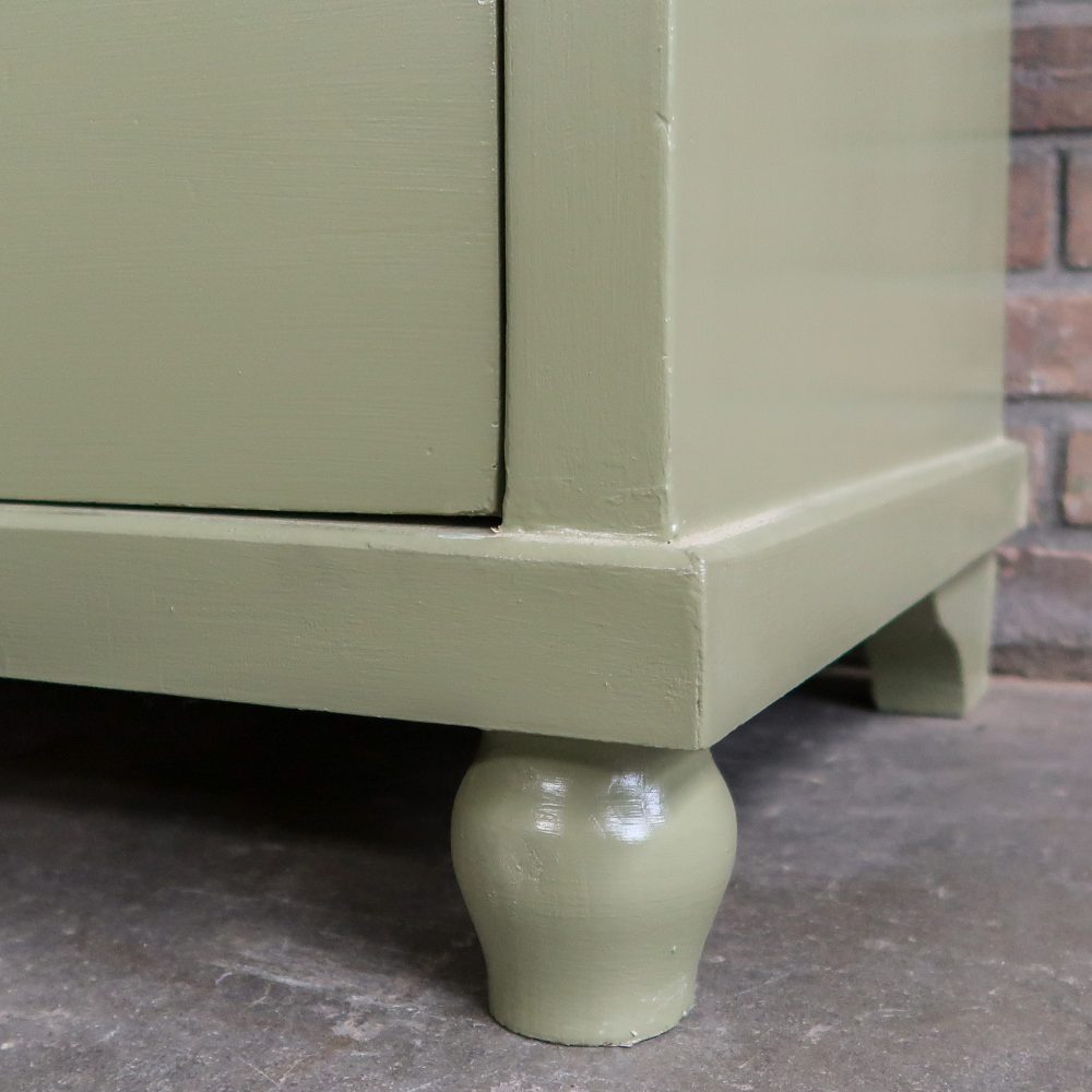 Brocante groene vitrinekast - Afbeelding 10