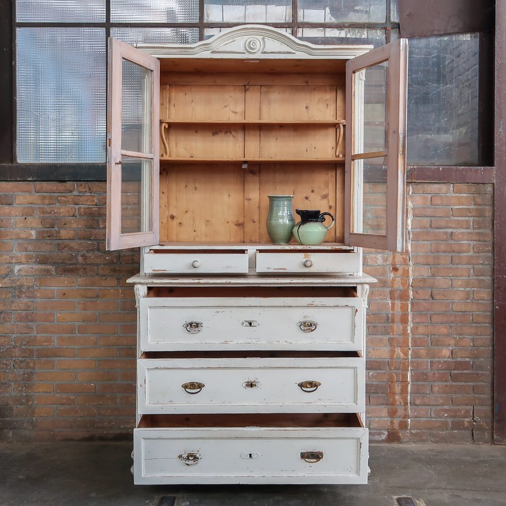 Brocante witte buffetkast - Afbeelding 3