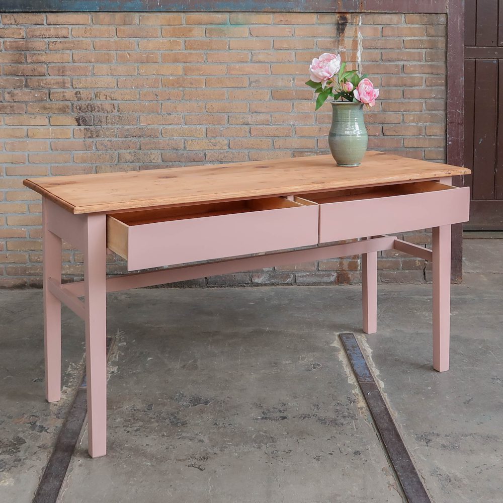 Landelijke tafel - roze onderstel - Afbeelding 3