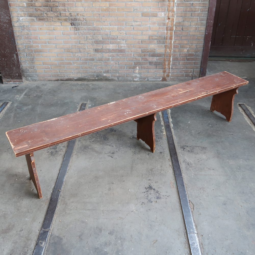 Brocante houten bank - Afbeelding 2