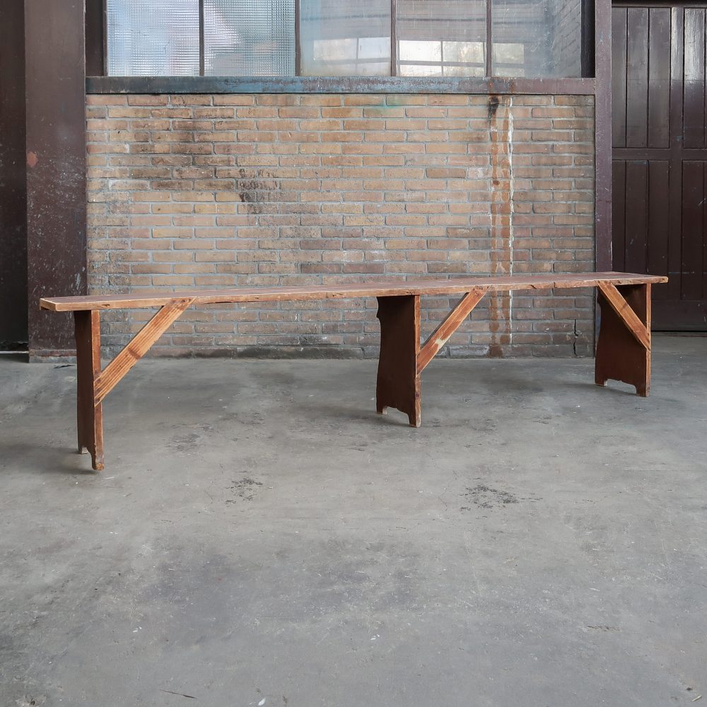 Brocante houten bank - Afbeelding 3