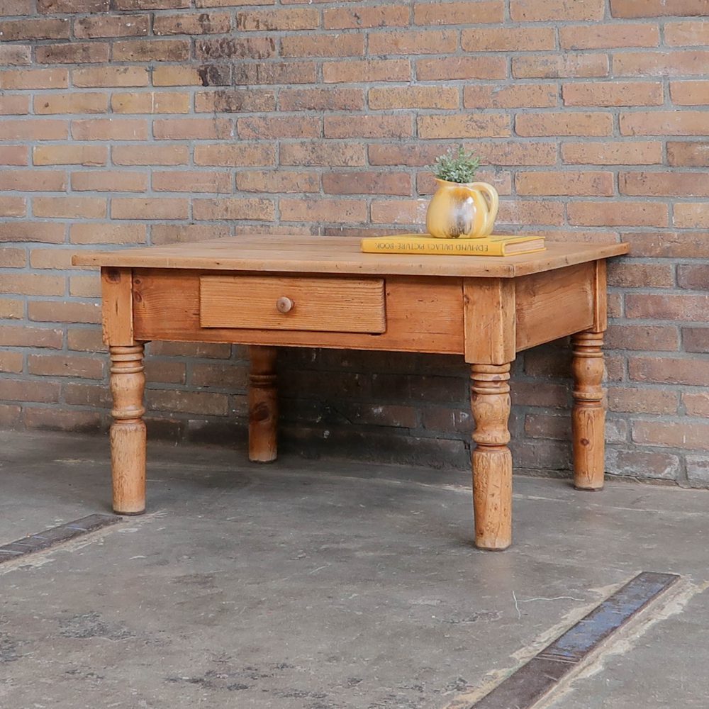 Vintage salontafel van grenen - Afbeelding 2