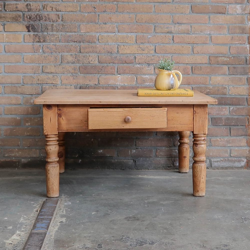 Vintage salontafel van grenen - Afbeelding 3