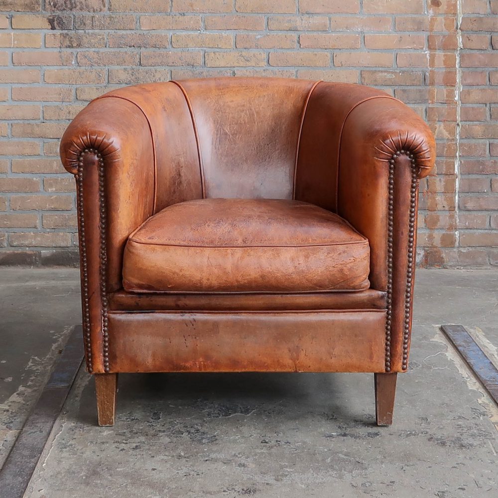 Leren vintage fauteuil - Afbeelding 2