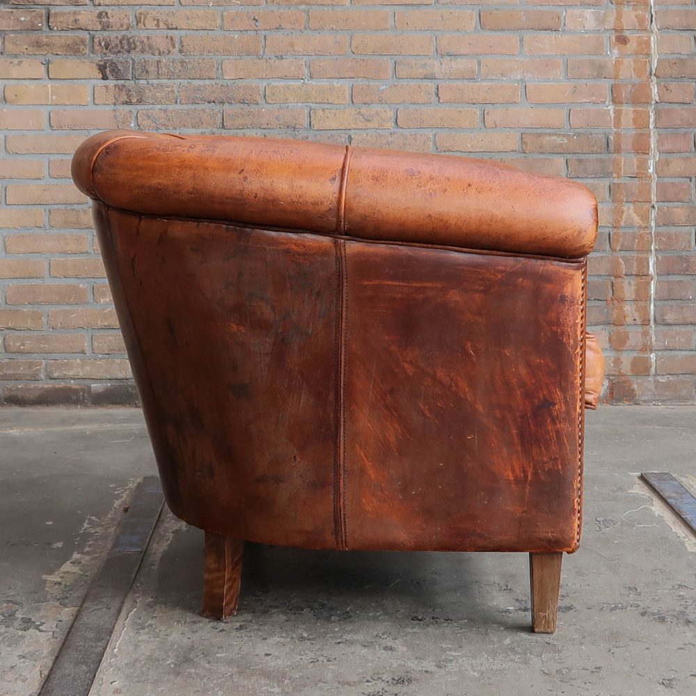 Leren vintage fauteuil - Afbeelding 3