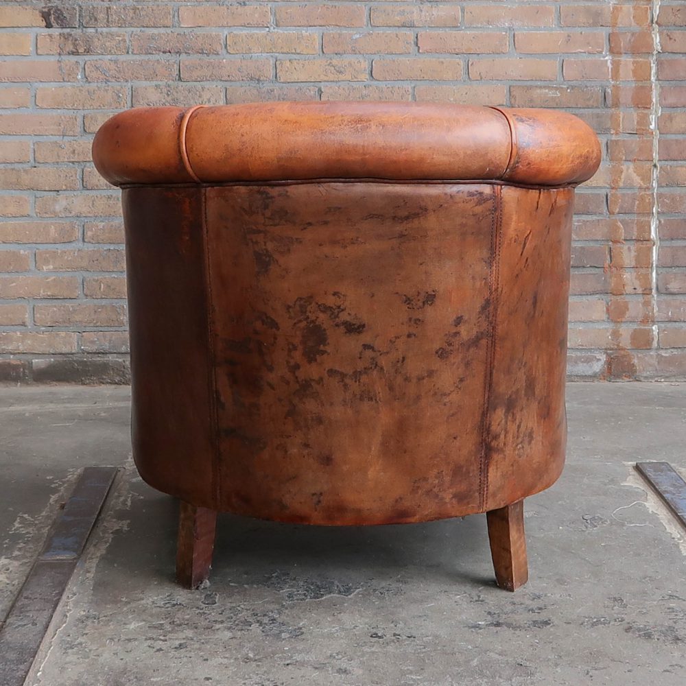 Leren vintage fauteuil - Afbeelding 4