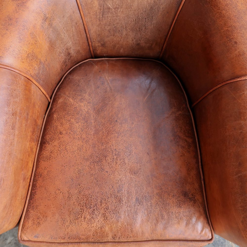 Leren vintage fauteuil - Afbeelding 8