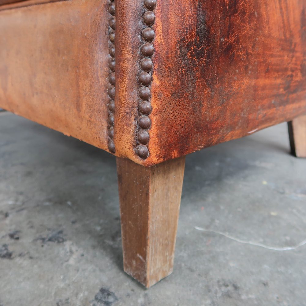 Leren vintage fauteuil - Afbeelding 11