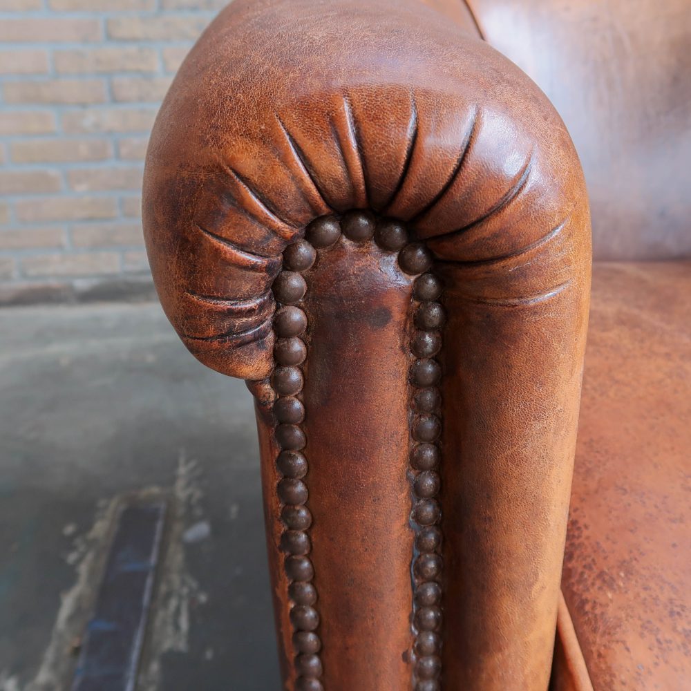 Leren vintage fauteuil - Afbeelding 7