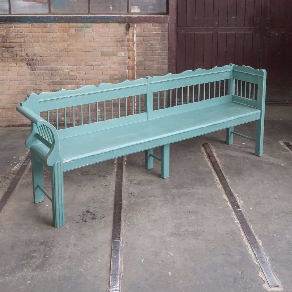 Houten brocante bank - Afbeelding 2