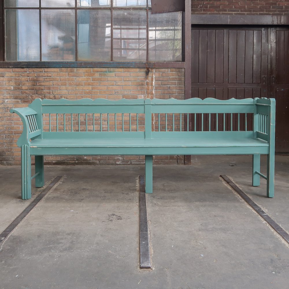 Houten brocante bank - Afbeelding 3