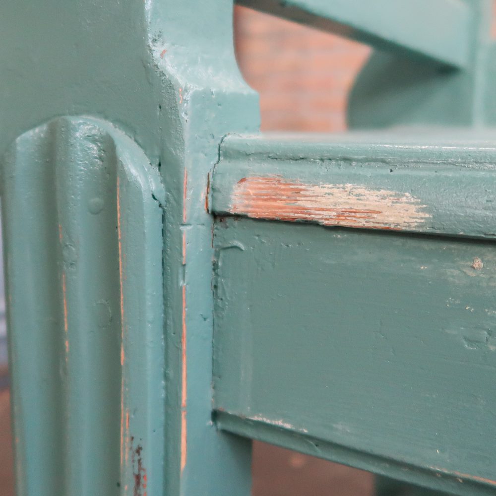 Houten brocante bank - Afbeelding 6