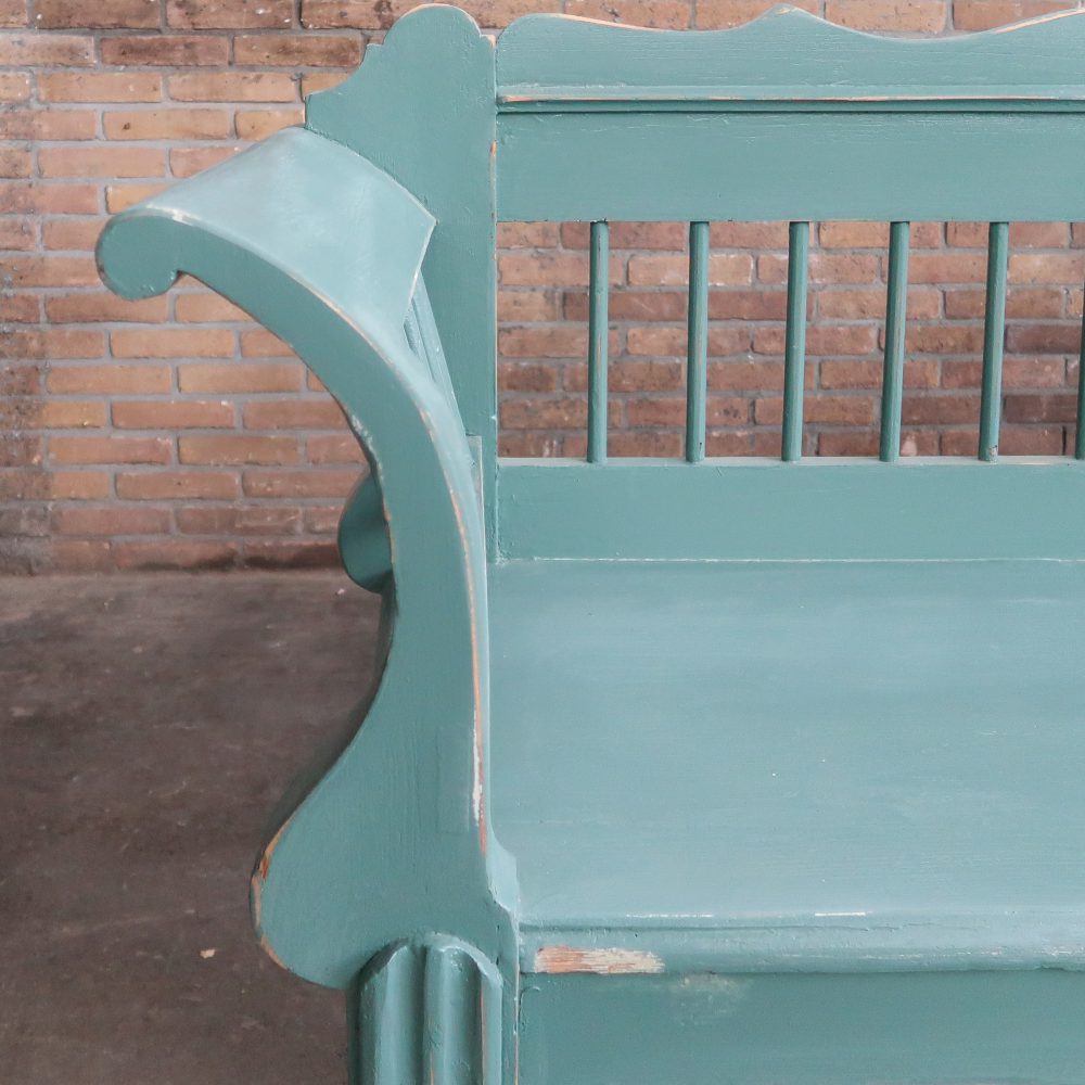 Houten brocante bank - Afbeelding 8