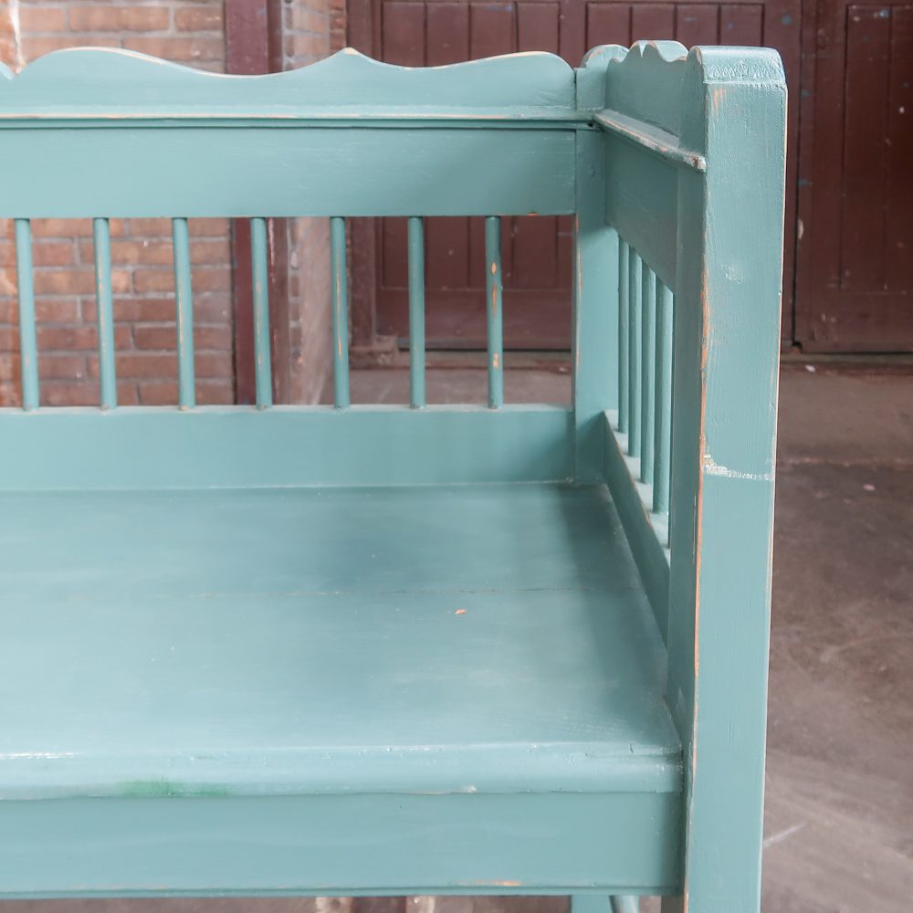 Houten brocante bank - Afbeelding 9