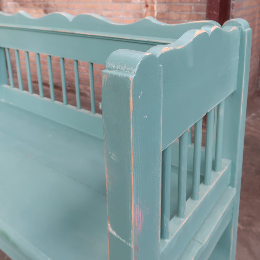 Houten brocante bank - Afbeelding 10