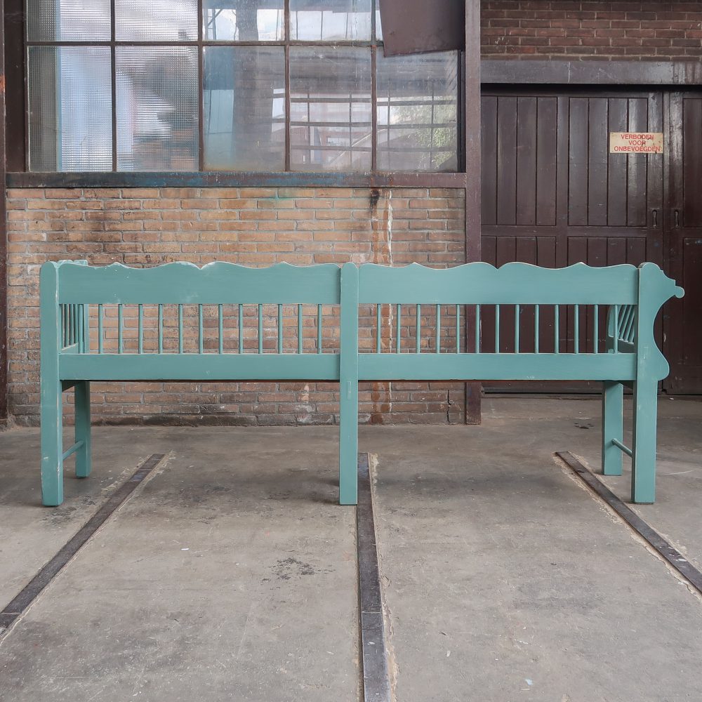 Houten brocante bank - Afbeelding 12