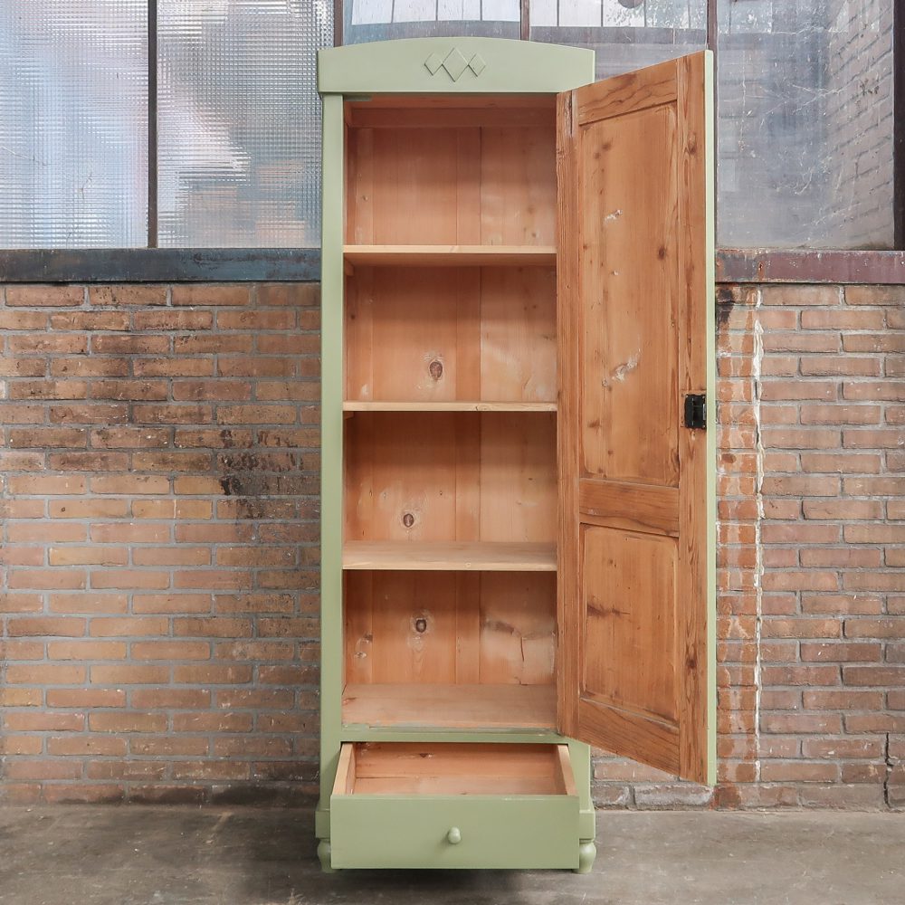 Olijfgroene eendeurs linnenkast - Afbeelding 3