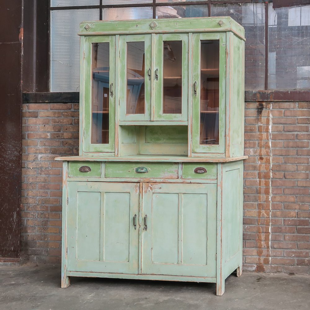 Groene brocante buffetkast - Afbeelding 2