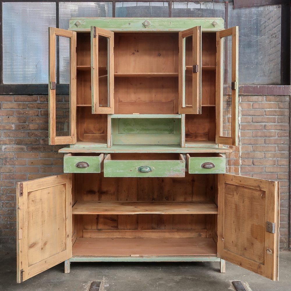 Groene brocante buffetkast - Afbeelding 3
