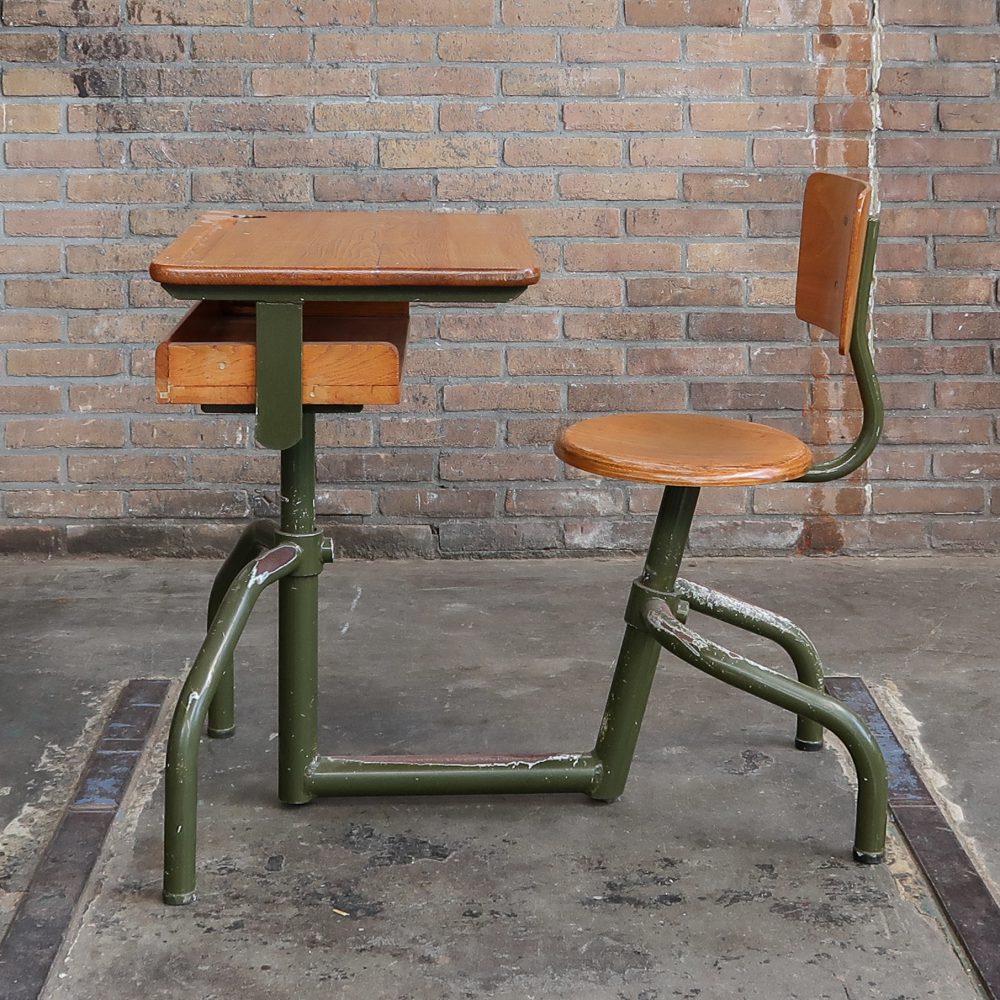 Houten schoolbank - Afbeelding 3