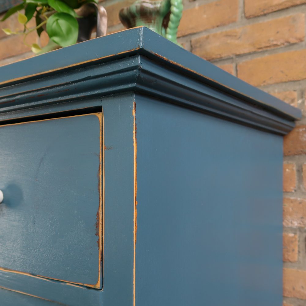 Brocante blauw dressoir - Afbeelding 5