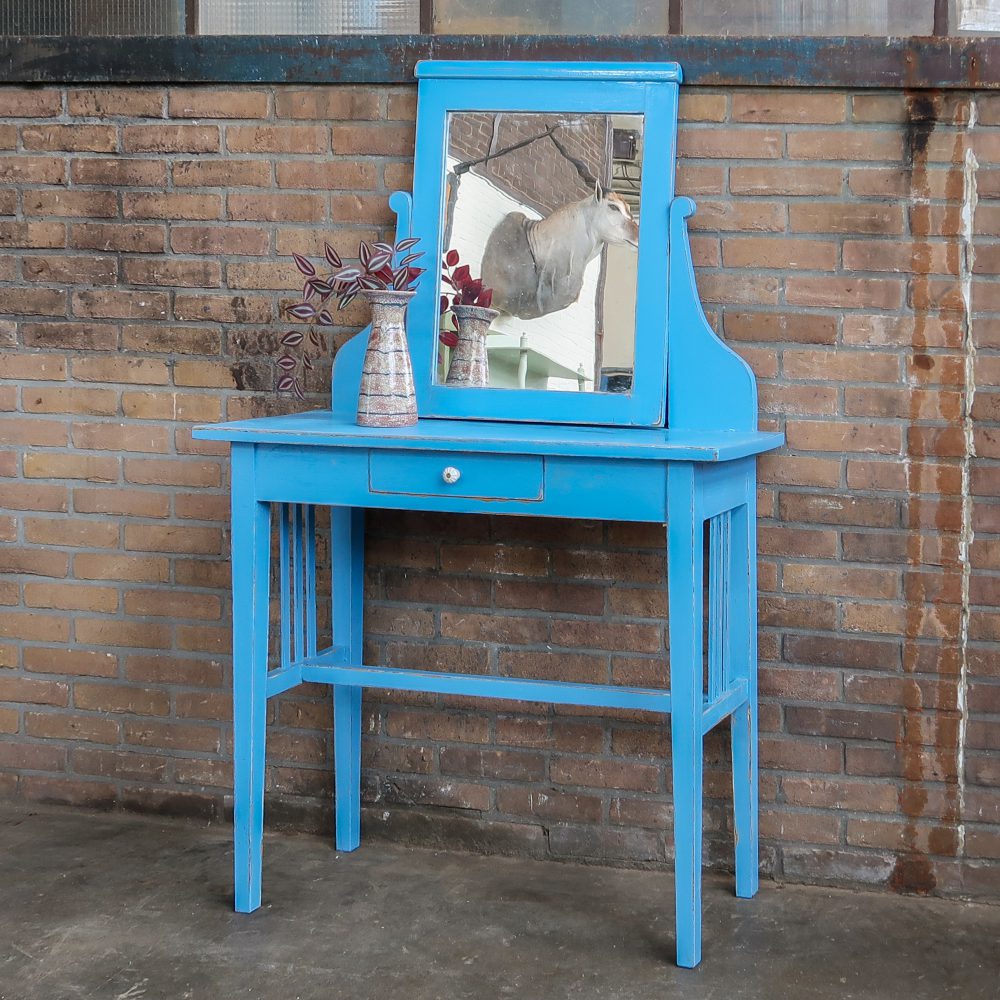 Brocante kaptafel met lade - Afbeelding 2