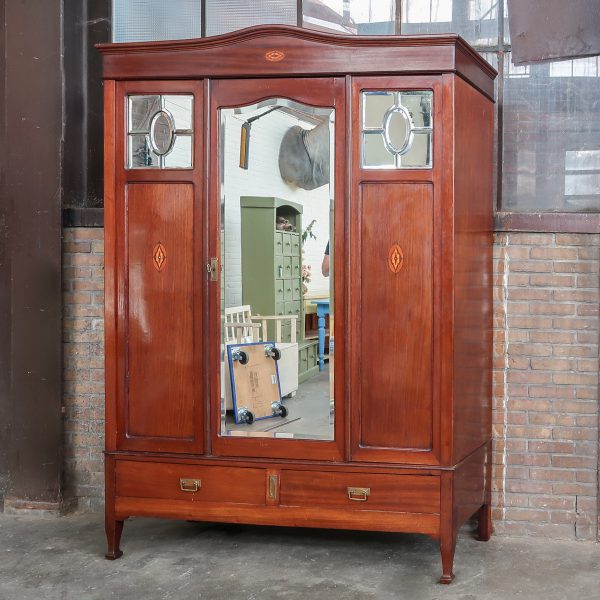 Vintage kledingkast met spiegel - demontabel