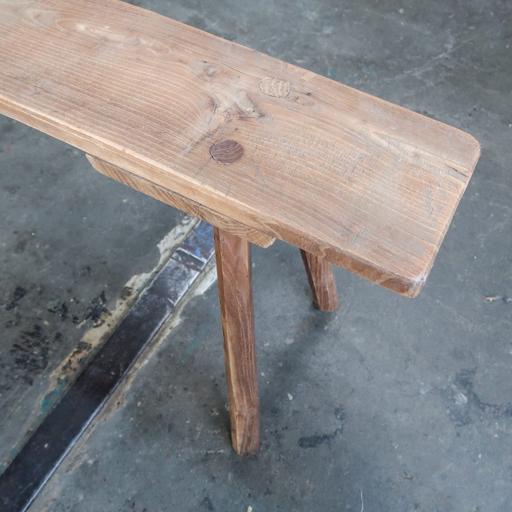 Brocante houten bankje - Afbeelding 2
