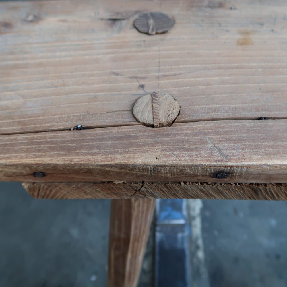 Brocante houten bankje - Afbeelding 5