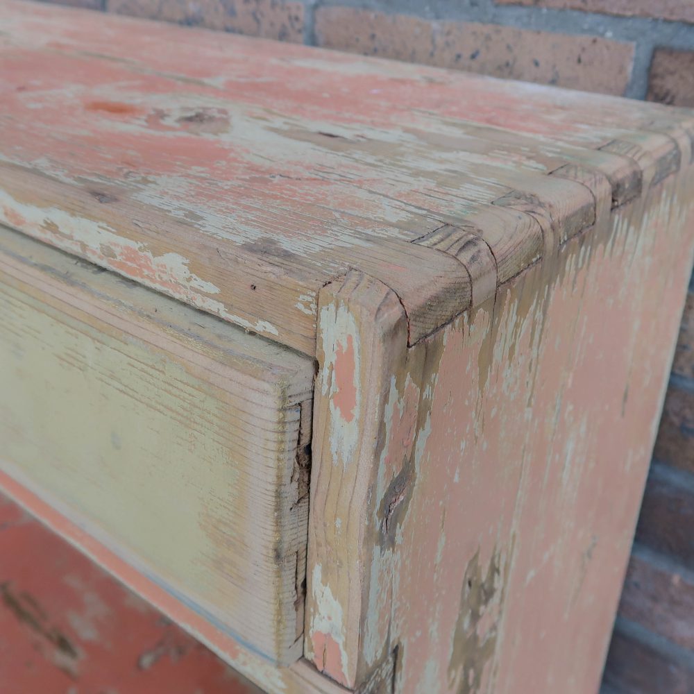 Brocante wandkastje met lades - Afbeelding 4