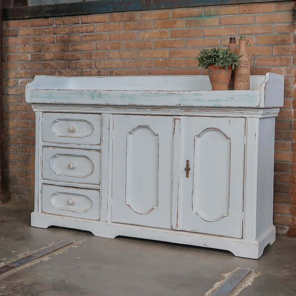 Brocante dressoir met massief houten blad - Afbeelding 2