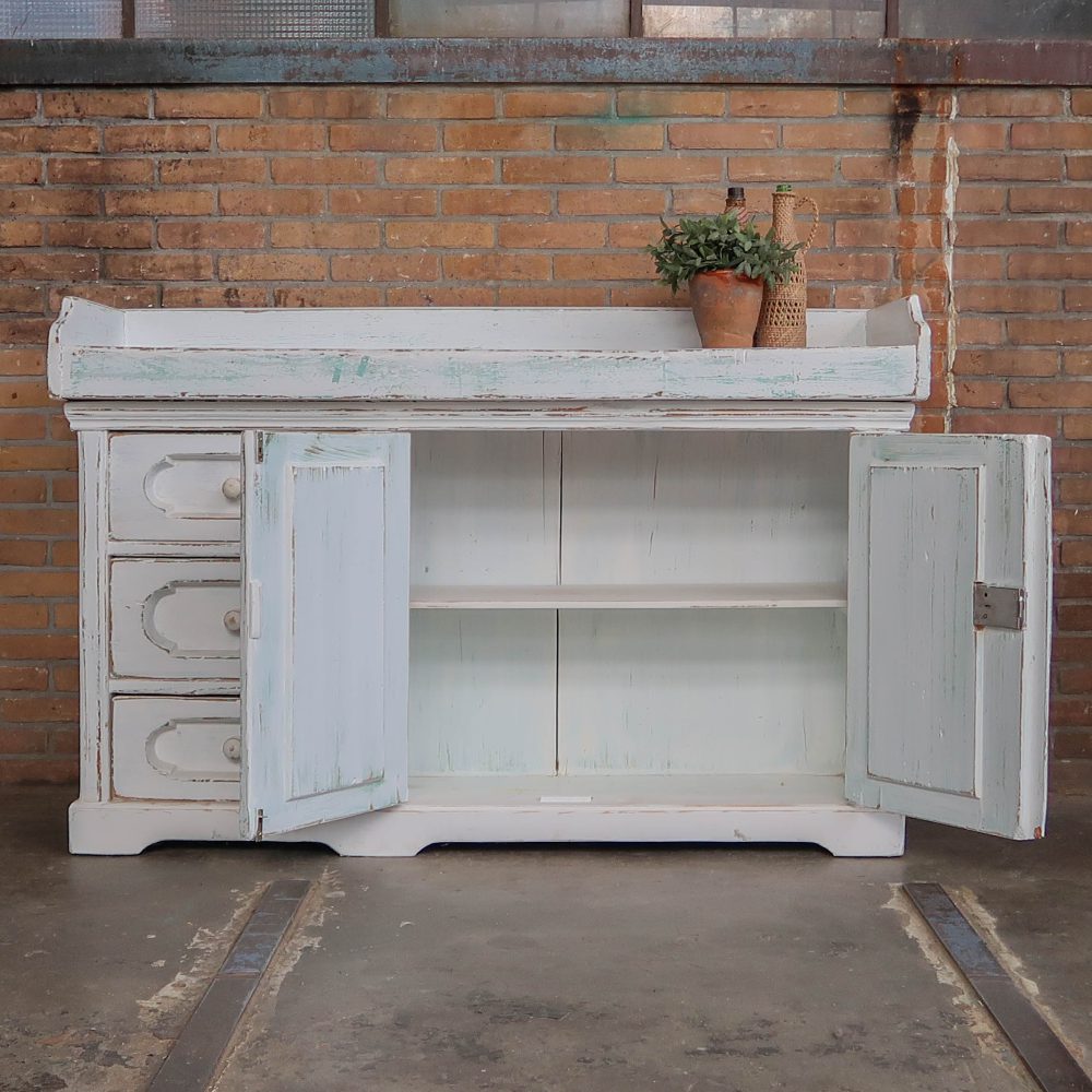 Brocante dressoir met massief houten blad - Afbeelding 3