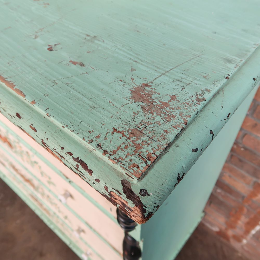 Brocante commode met print - Afbeelding 4