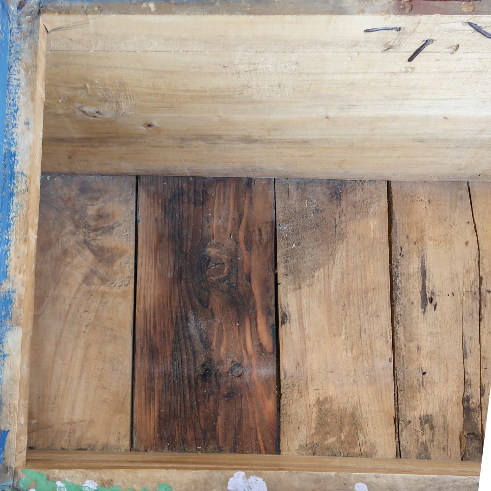 Blauwe houten klepbank - Afbeelding 5