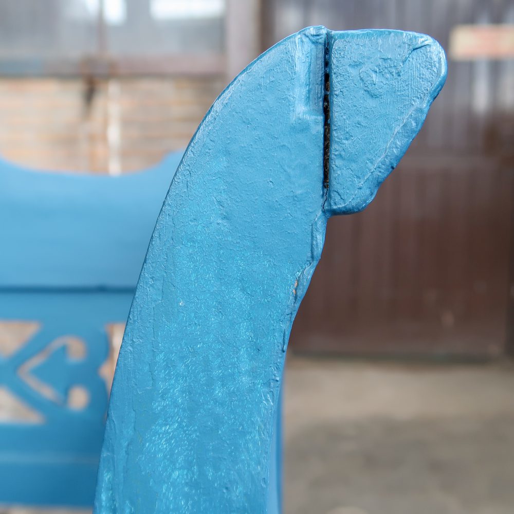 Blauwe houten klepbank - Afbeelding 12