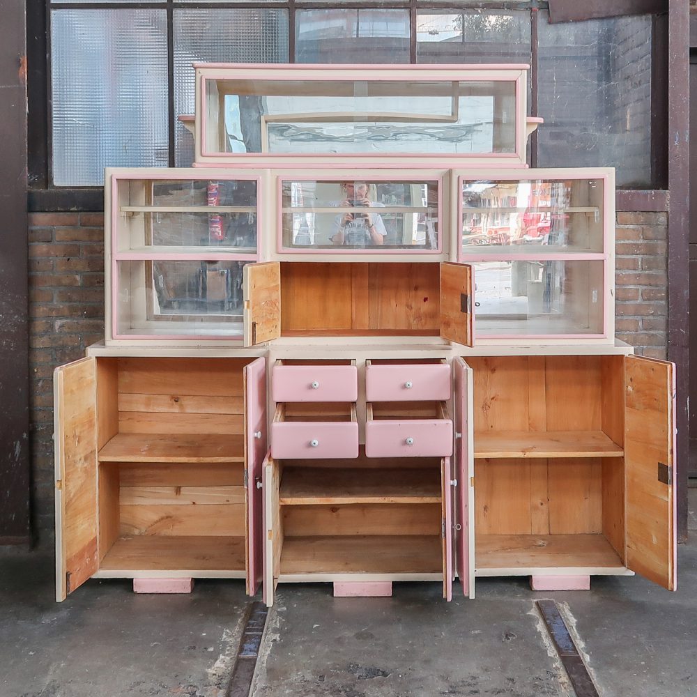 Roze brocante buffetkast - Afbeelding 3