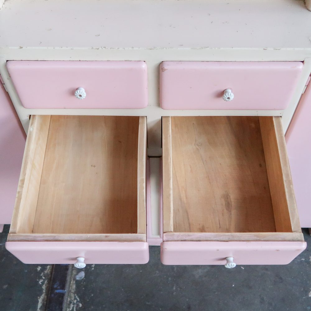 Roze brocante buffetkast - Afbeelding 5