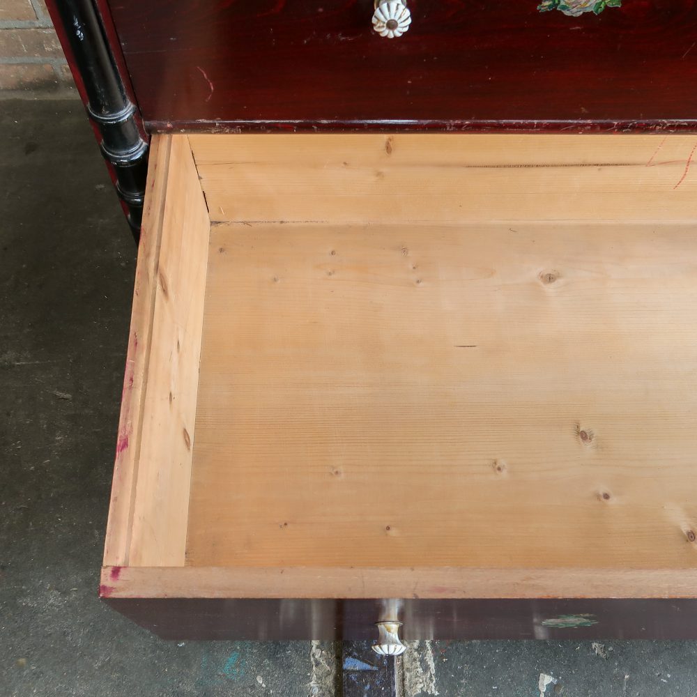 Brocante commode met print - Afbeelding 4