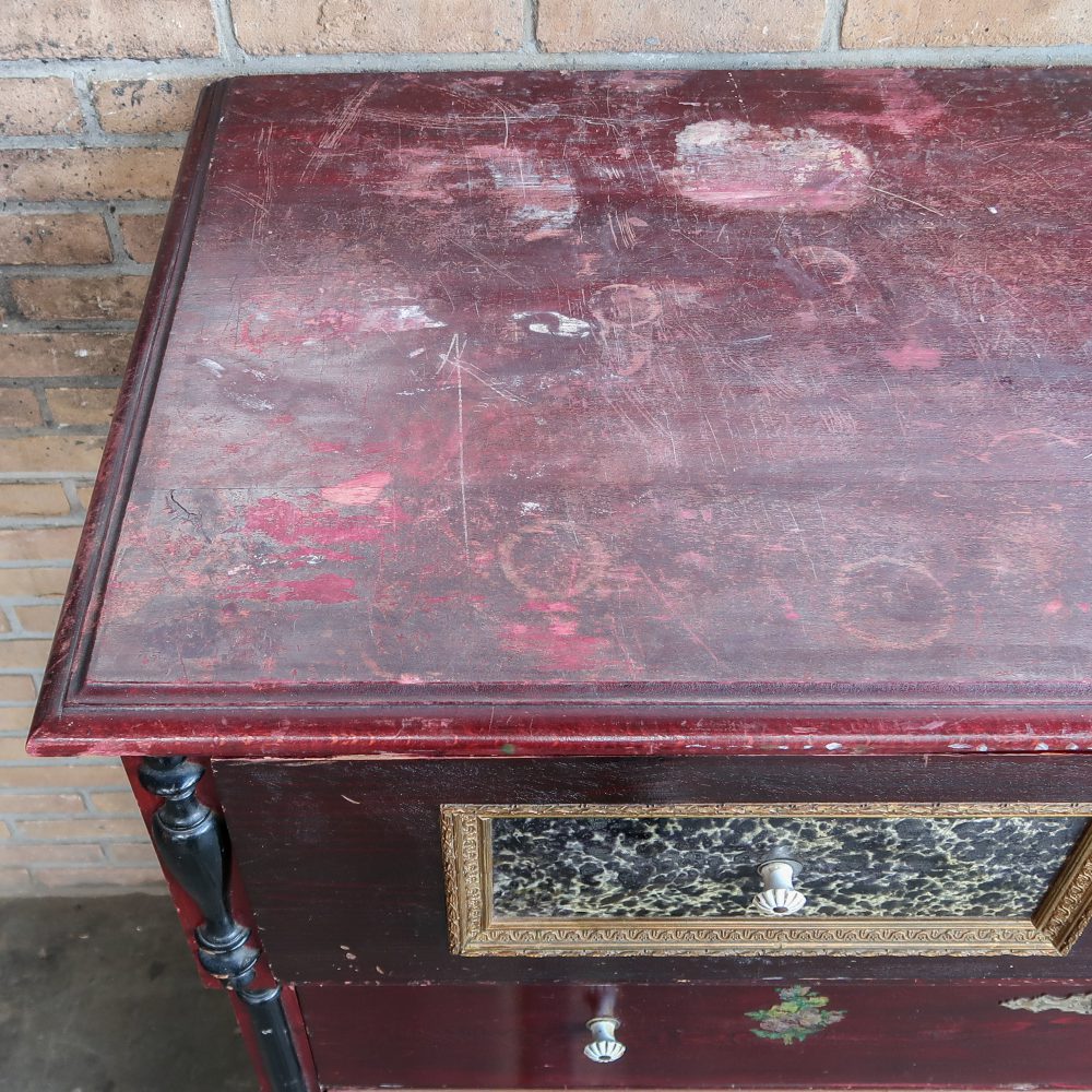 Brocante commode met print - Afbeelding 5