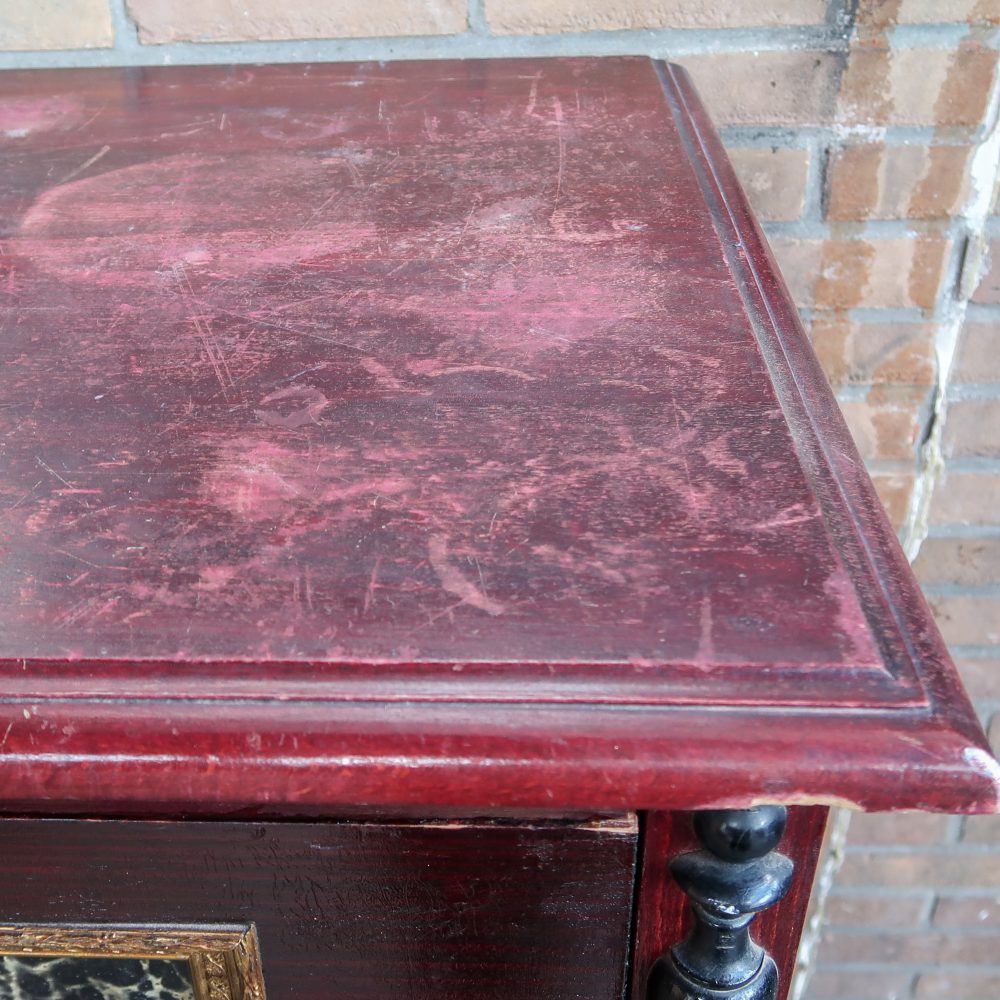 Brocante commode met print - Afbeelding 6