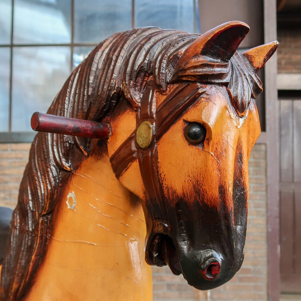 Brocante houten hobbelpaard - Afbeelding 2