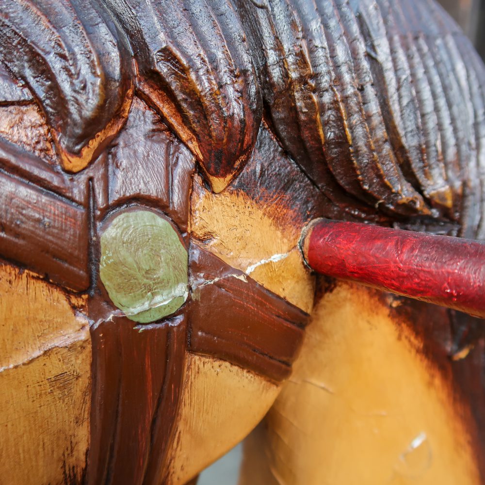 Brocante houten hobbelpaard - Afbeelding 5