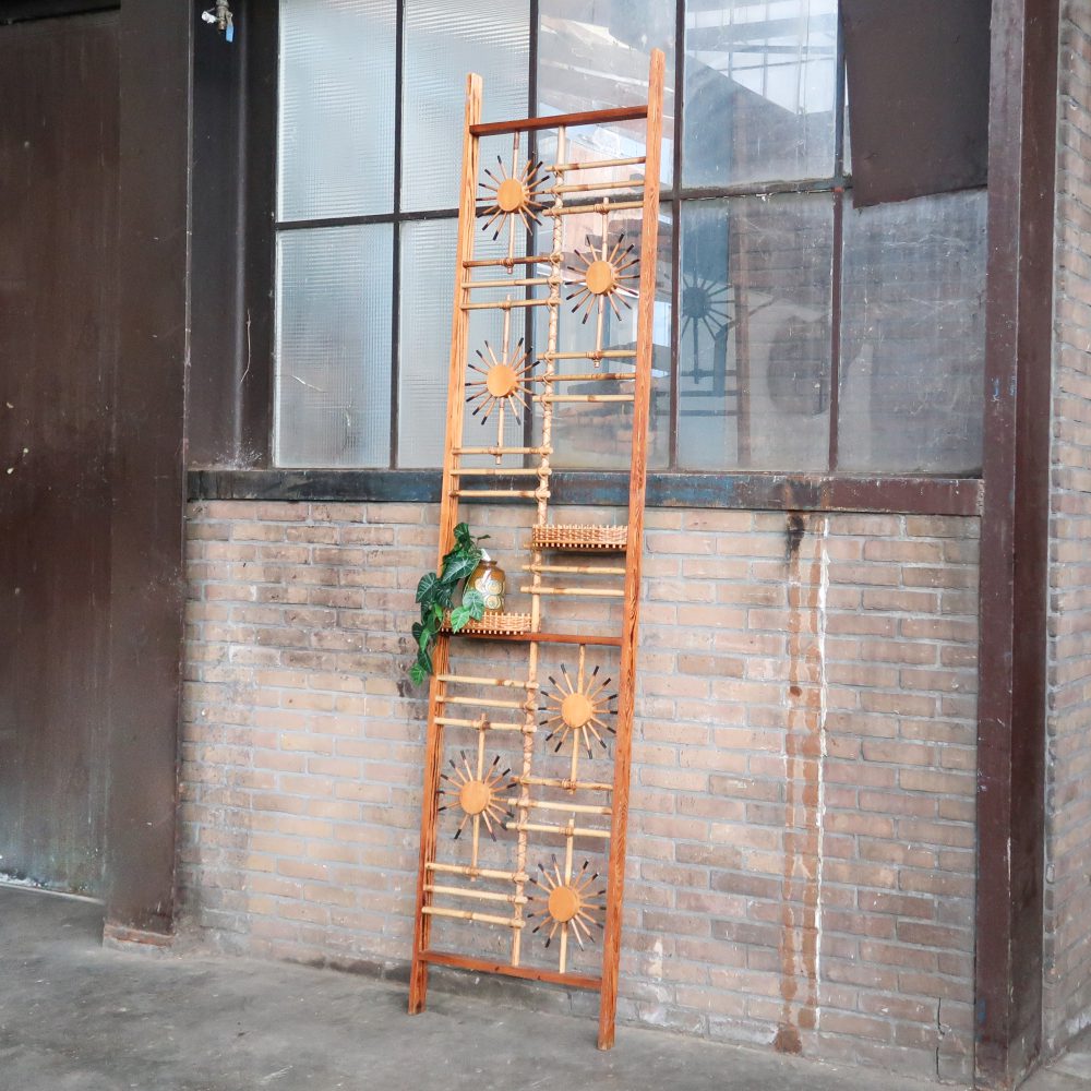 Vintage rotan kamerscherm / roomdivider - Afbeelding 2