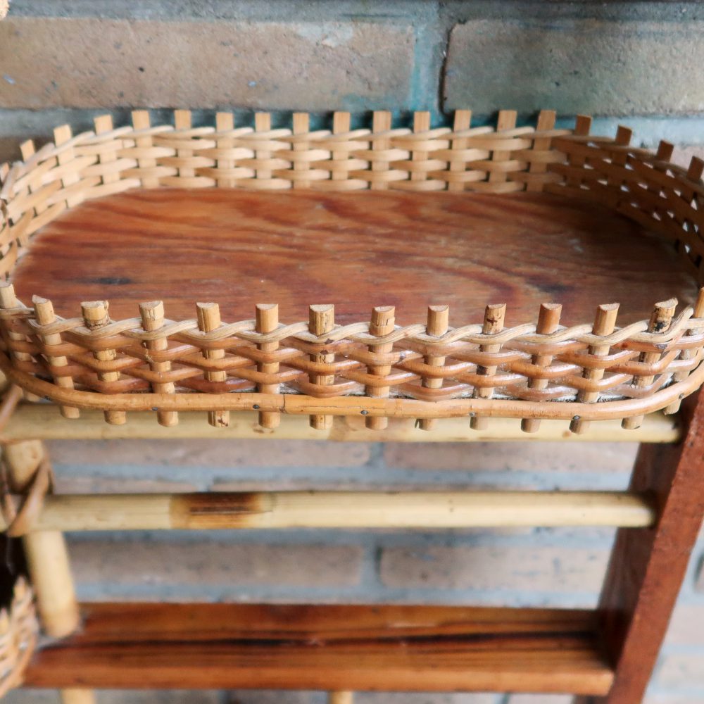 Vintage rotan kamerscherm / roomdivider - Afbeelding 10